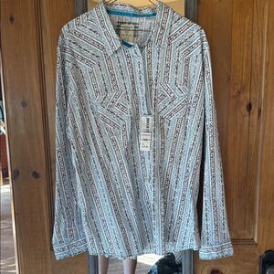 Panhandle Slim Blue and White Button Down Shirt